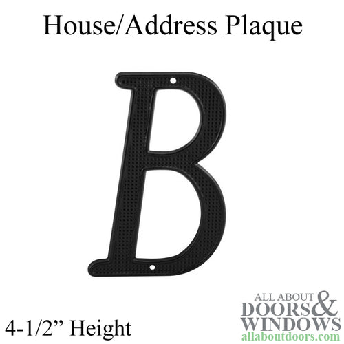 House Letter 4-1/4 Inch B - Black - House Letter 4-1/4 Inch B - Black