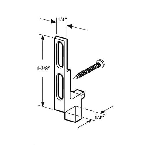 Adjustable Diecast 1-3/8 Inch Latch Strike with 1/4 Inch Offset for Sliding Screen Door - Adjustable Diecast 1-3/8 Inch Latch Strike with 1/4 Inch Offset for Sliding Screen Door