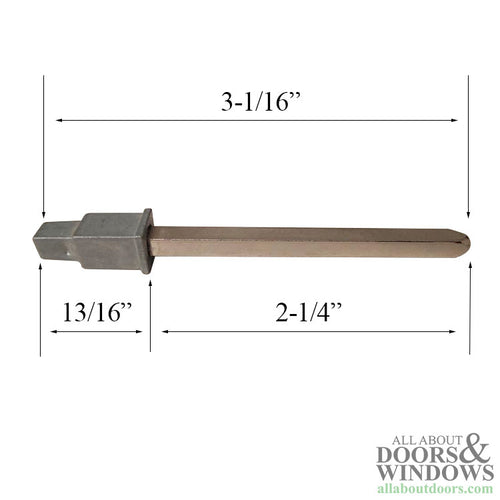 Storm Door Spindle with Adapter Gerkin and Emco Doors 3.062 Inch Length - Storm Door Spindle with Adapter Gerkin and Emco Doors 3.062 Inch Length