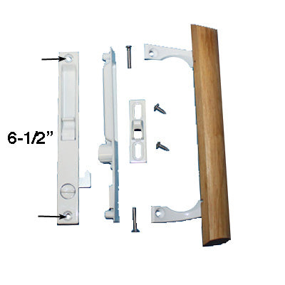 Lock Patio Door Handle Set Recessed / Flush Mount - White