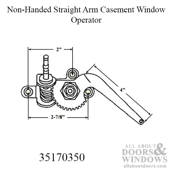 Peachtree Ariel Casement Window Non-Handed Straight Arm Operator - Black - Peachtree Ariel Casement Window Non-Handed Straight Arm Operator - Black