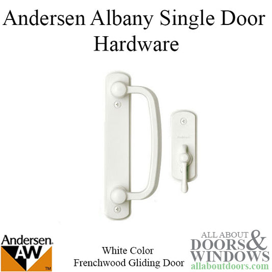 Andersen Frenchwood Gliding Door Trim Hardware, Albany, 2 Panel Interior and Exterior  - White