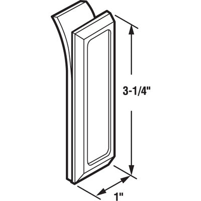 Pass-Through Finger Pull - Vinyl Window Tilt Latch Hardware, Plastic - Gold - Pass-Through Finger Pull - Vinyl Window Tilt Latch Hardware, Plastic - Gold