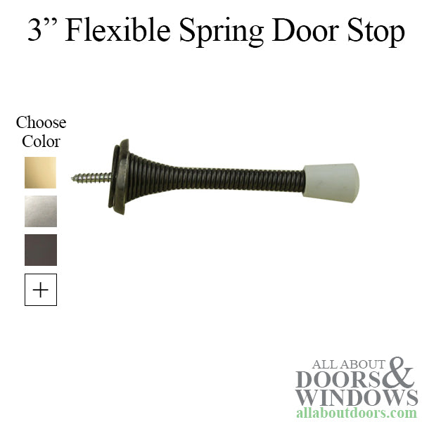 Steel Spring Door Stop, Flexible 3 - Choose Color - Steel Spring Door Stop, Flexible 3 - Choose Color