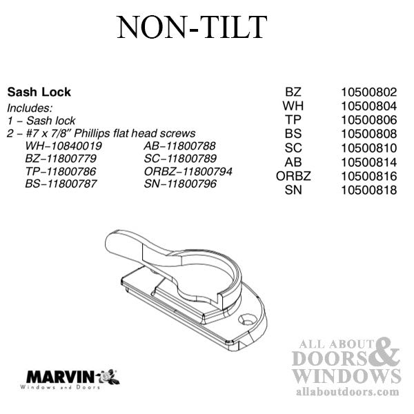 Marvin Non-Tilt Sash Lock, Ultimate Magnum Window - Marvin Non-Tilt Sash Lock, Ultimate Magnum Window