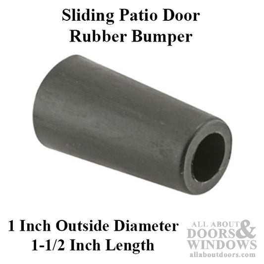 Black Rubber Bumper for Sliding Patio Door 1 Inch