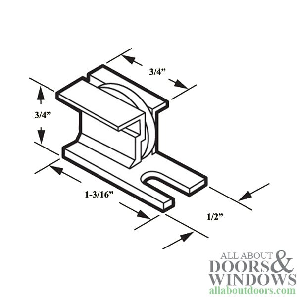 DISCONTINUED Nylon Roller Assembly with 3/4 Inch Nylon Wheel for Sliding Screen Door - DISCONTINUED Nylon Roller Assembly with 3/4 Inch Nylon Wheel for Sliding Screen Door