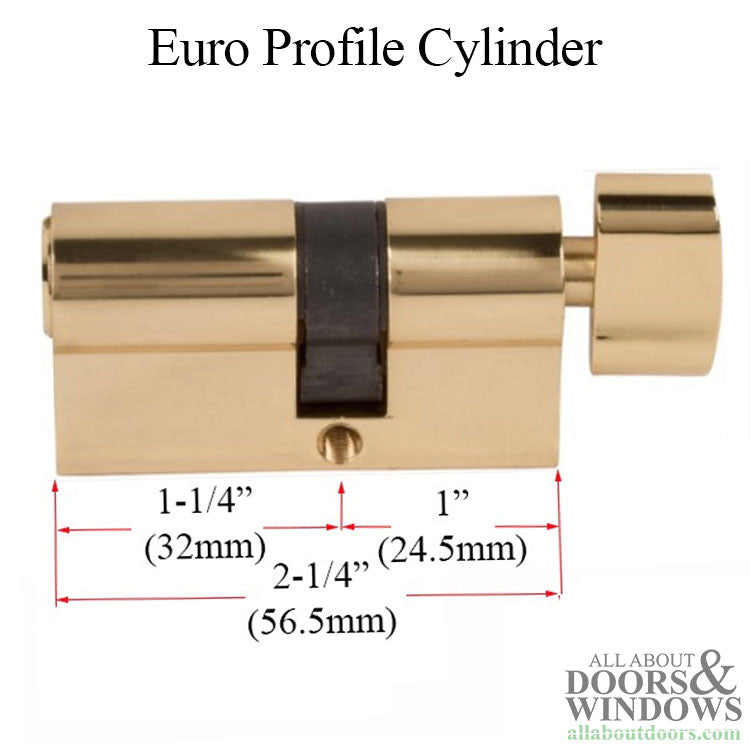 56.5mm Kwikset 24.5/32 Off Center 360 Euro Profile Cylinder with Thumbturn - 56.5mm Kwikset 24.5/32 Off Center 360 Euro Profile Cylinder with Thumbturn