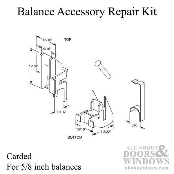 Repair Kit - Carded - for 5/8 inch channel balances - Repair Kit - Carded - for 5/8 inch channel balances