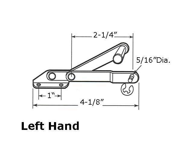 Louver/ Jalousie Window Operator, 2-1/4 inch link, Lever, Alum - Left Hand - Louver/ Jalousie Window Operator, 2-1/4 inch link, Lever, Alum - Left Hand