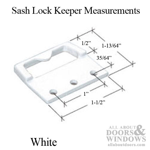 Keeper - Vinyl and Aluminum Sash Hardware, Diecast - White - Keeper - Vinyl and Aluminum Sash Hardware, Diecast - White