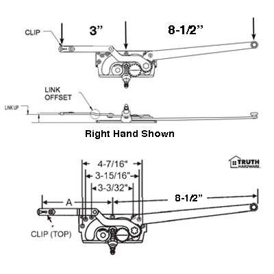 Truth Operator, 8.5 Dual Arm,  Egress Link- R H - Truth Operator, 8.5 Dual Arm,  Egress Link- R H