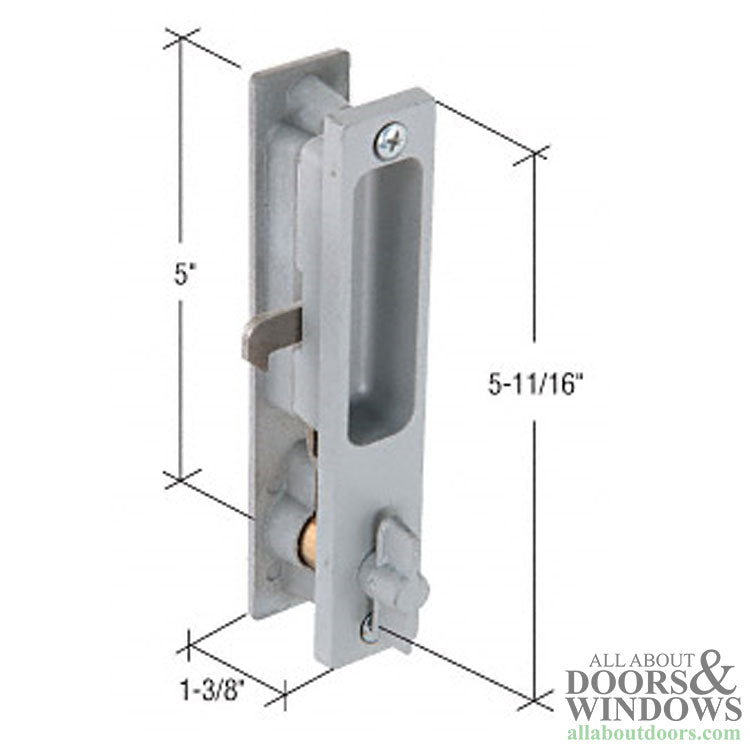 Keyed Handle Set Sliding Patio Door Flush Mount Unique Hook Left Hand Aluminum - Keyed Handle Set Sliding Patio Door Flush Mount Unique Hook Left Hand Aluminum