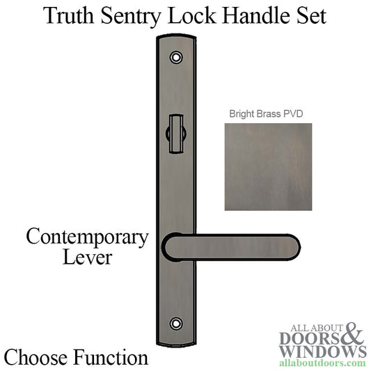 Truth Sentry Lock Handle Set, Contemporary, Decorative over Solid Brass, PVD Bronze