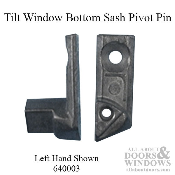 Tilt Window Pivot Pin, Bottom Sash, Zinc Diecast - Left Hand - Tilt Window Pivot Pin, Bottom Sash, Zinc Diecast - Left Hand