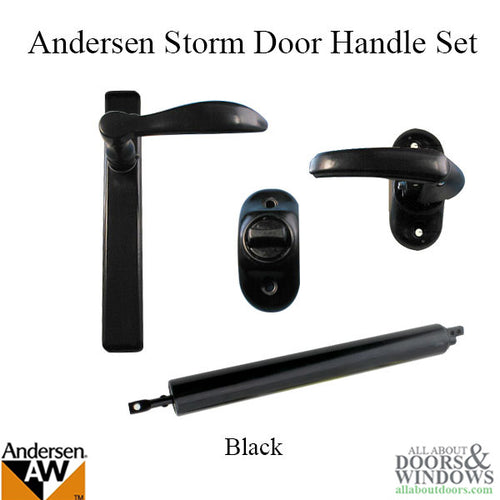 Storm Door Handle & Closer Set, Andersen Storm Door - Black - Storm Door Handle & Closer Set, Andersen Storm Door - Black