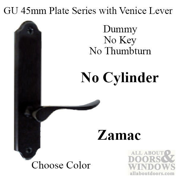 G-U Venice Handle & 45mm Plate, Dummy, No Key, No Thumbturn (Handles DO NOT Move) Choose Color - G-U Venice Handle & 45mm Plate, Dummy, No Key, No Thumbturn (Handles DO NOT Move) Choose Color