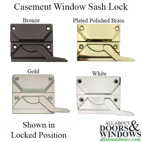 Casement Window SASH LOCK, 4 Screw holes, 2-3/8 inch, Right hand - Casement Window SASH LOCK, 4 Screw holes, 2-3/8 inch, Right hand