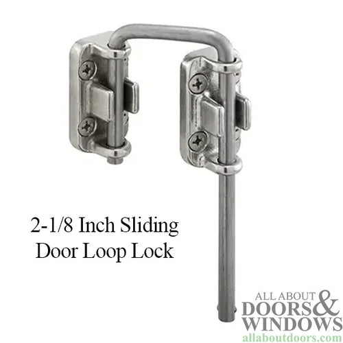 2-1/8 Inch Sliding Door Loop Lock - Nickel Plated - 2-1/8 Inch Sliding Door Loop Lock - Nickel Plated