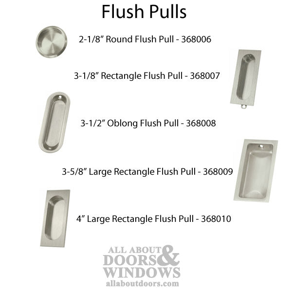 3-1/8'' Rectangle, Flush Pull, Solid Brass - Choose Finish - 3-1/8'' Rectangle, Flush Pull, Solid Brass - Choose Finish