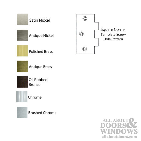 Steel Door Hinges Square Corners Residential Pair Choose Color - Steel Door Hinges Square Corners Residential Pair Choose Color