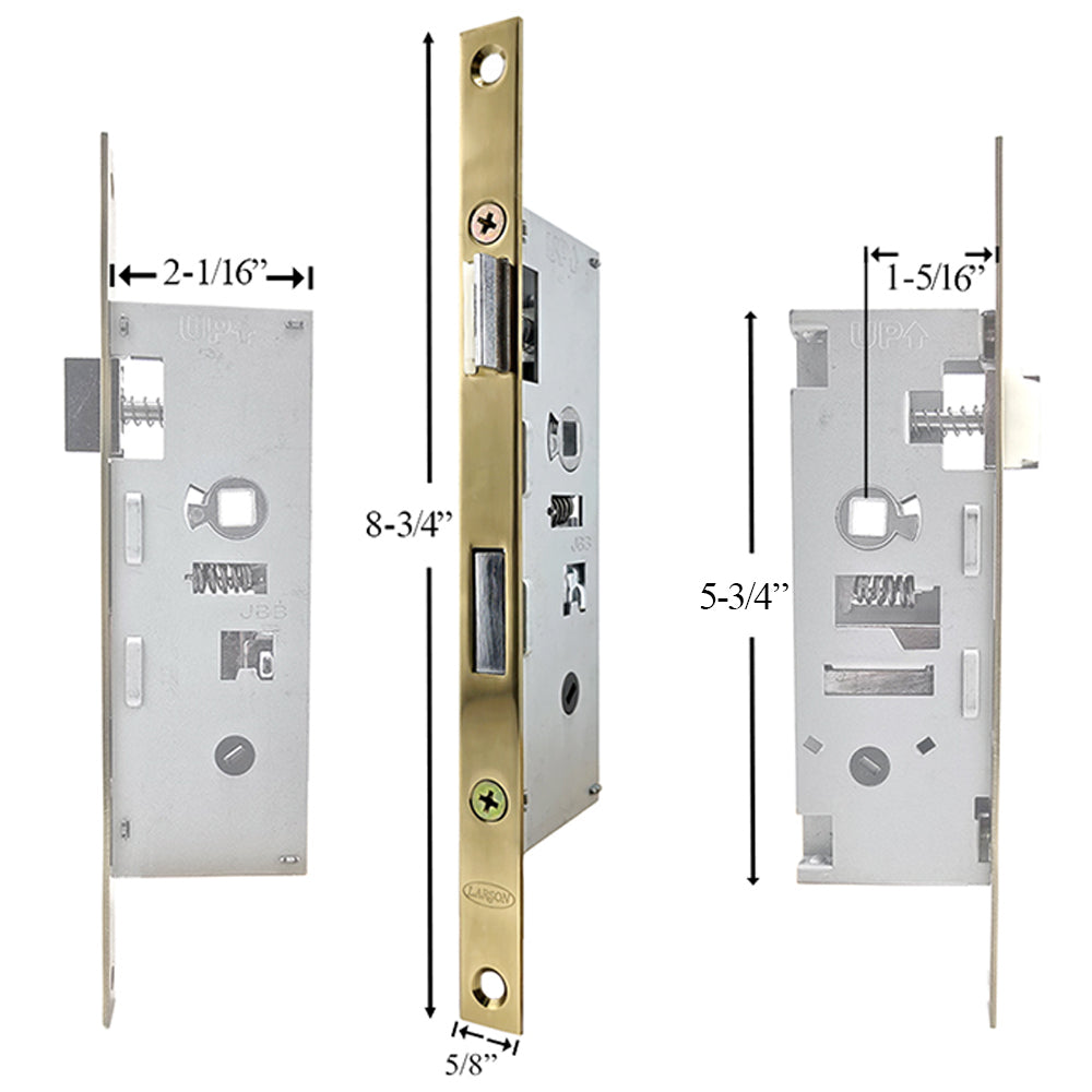 Larson Mortise Lock Body American Cylinder with 33mm Backset - Larson Mortise Lock Body American Cylinder with 33mm Backset