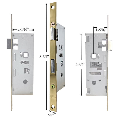 Larson Mortise Lock Body American Cylinder with 33mm Backset - Larson Mortise Lock Body American Cylinder with 33mm Backset
