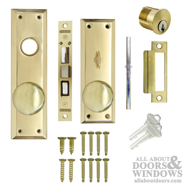 Marks Metro Mortise Entry Handle set, Left Hand shown - Polished Brass - Marks Metro Mortise Entry Handle set, Left Hand shown - Polished Brass