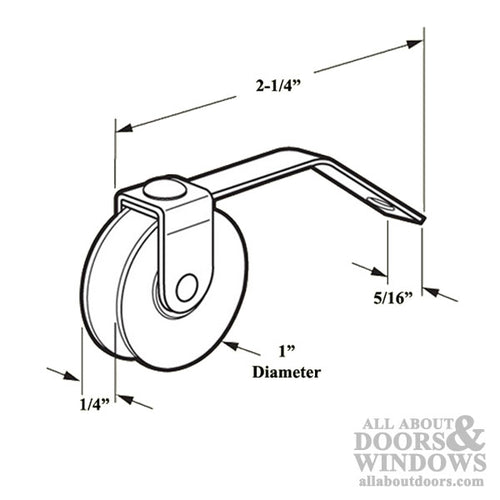 V Spring Tension Roller Assembly with 1 Inch Steel Wheel for Sliding Screen Door - V Spring Tension Roller Assembly with 1 Inch Steel Wheel for Sliding Screen Door