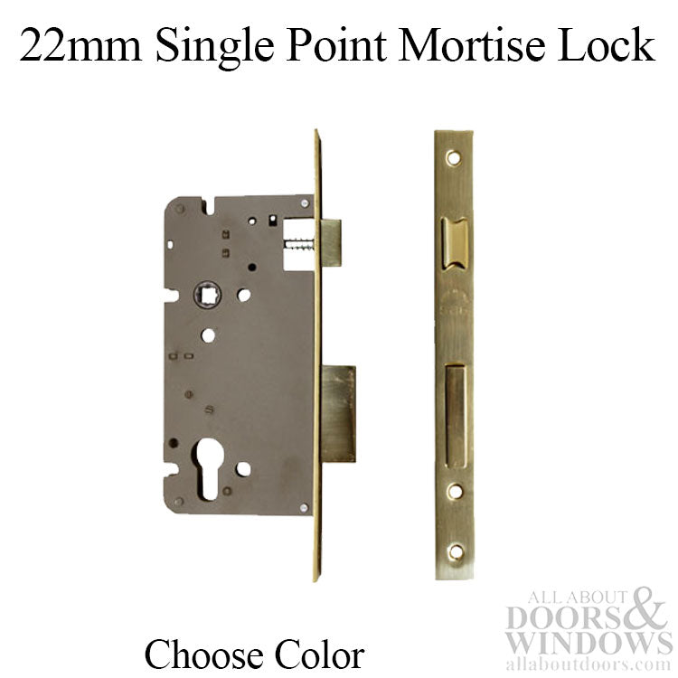 22mm Single Point Mortise Lock Only  50/85 - Choose Color - 22mm Single Point Mortise Lock Only  50/85 - Choose Color