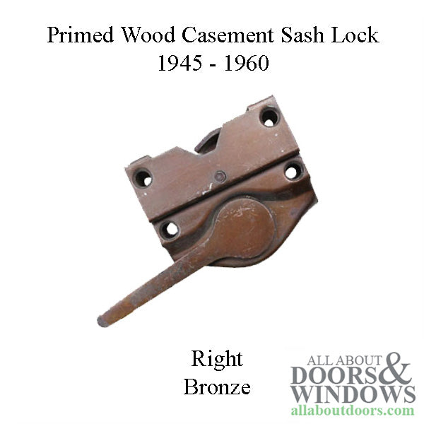 Discontinued - Andersen Casement Sash Lock 1945-1960 - Right, Bronze - Discontinued - Andersen Casement Sash Lock 1945-1960 - Right, Bronze