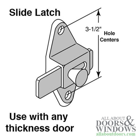 Chrome - 3-1/2 Inch Slide Latch