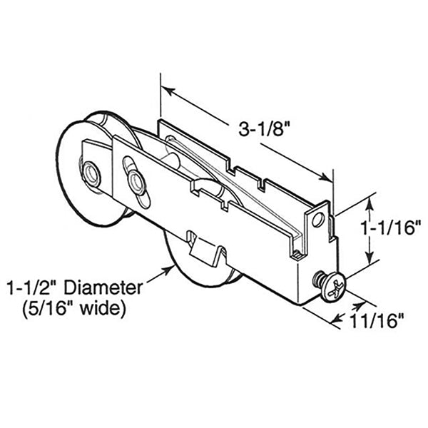 Sliding Door Roller With Two Steel Wheels Steel E Tab Housing - Sliding Door Roller With Two Steel Wheels Steel E Tab Housing