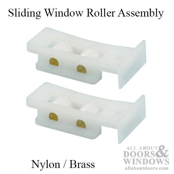 Roller Assembly (Flat) - Sliding Windows, Nylon / Brass - Roller Assembly (Flat) - Sliding Windows, Nylon / Brass