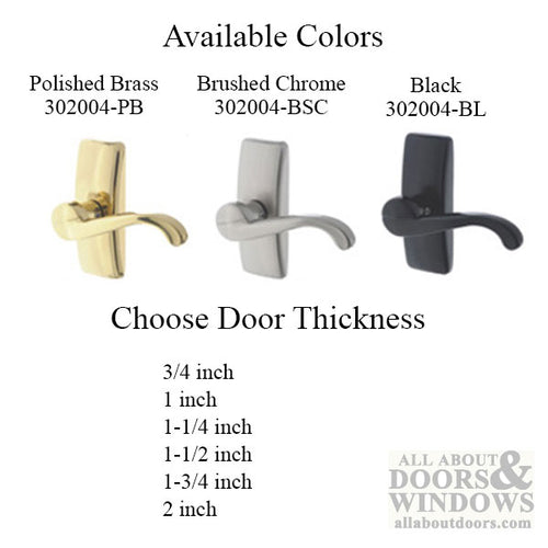 Georgian Lever and Storm Door Handle, Black, Mulitple Door Thickness - Georgian Lever and Storm Door Handle, Black, Mulitple Door Thickness