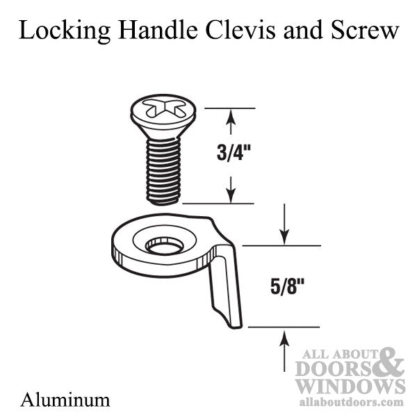 Clevis and Screw for Single Hole Locking Handle - Aluminum - Clevis and Screw for Single Hole Locking Handle - Aluminum