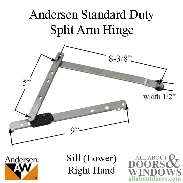 Andersen Standard Duty Split Arm Right Handed Sill Hinge, 1995-1998 - Andersen Standard Duty Split Arm Right Handed Sill Hinge, 1995-1998