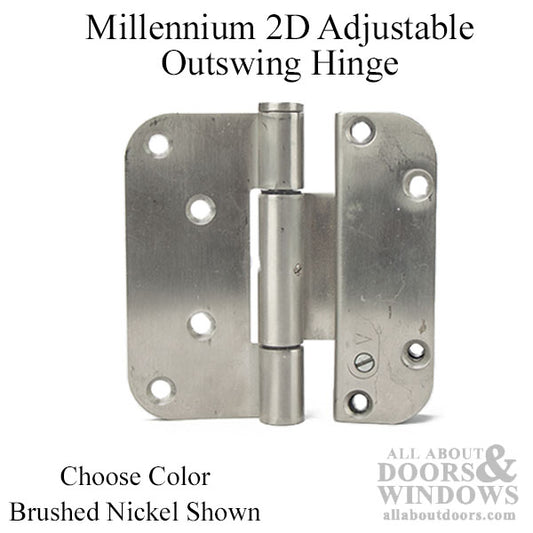 Adjustable Hinge Millennium 2D 4 x 4 Set (V) NRP Outswing