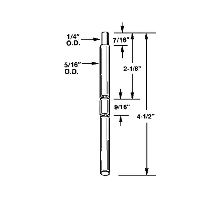 Pivot Rod, 5/16 inch, Top, Metal bi-fold Door - Pivot Rod, 5/16 inch, Top, Metal bi-fold Door