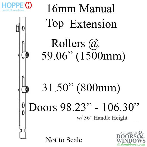 16mm Manual 4 Roller Top Extension, Rollers at 31.50 Inch and 59.06 Inch, 68.70 - 16mm Manual 4 Roller Top Extension, Rollers at 31.50 Inch and 59.06 Inch, 68.70