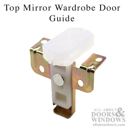 Mirrored Door Top Guide Plastic Adjustable Guide 2 Pack White