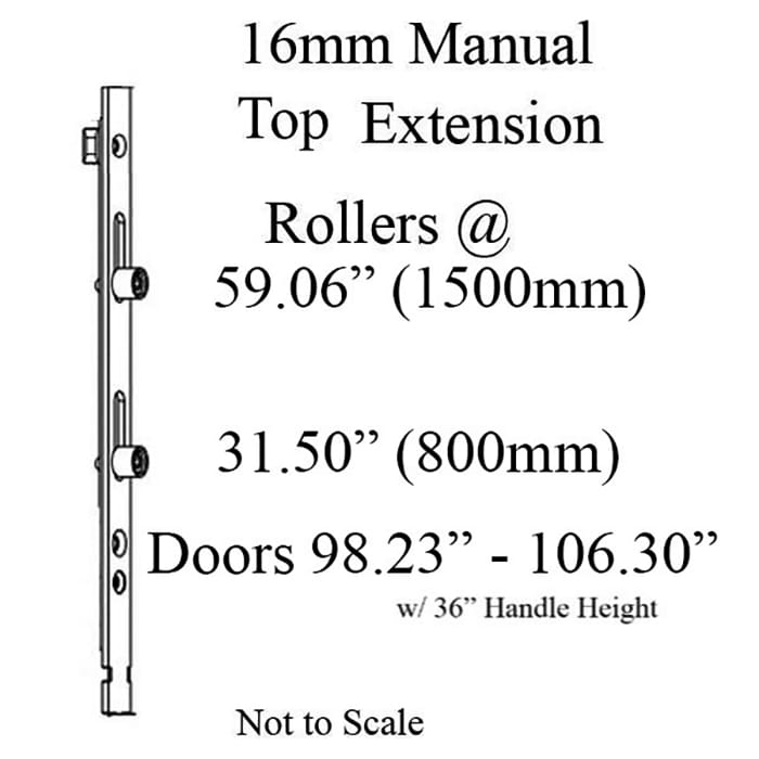 16mm Manual 4 Roller Top Extension, Rollers at 31.50 Inch and 59.06 Inch, 68.70 - 16mm Manual 4 Roller Top Extension, Rollers at 31.50 Inch and 59.06 Inch, 68.70