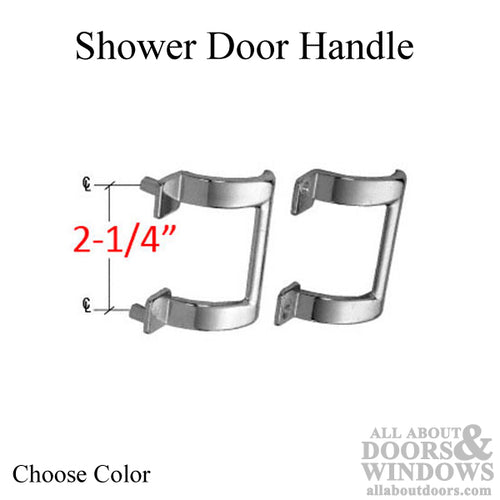 Shower Door Handle Pull  2-1/4 inch - Polished Chrome or Polished Brass - Shower Door Handle Pull  2-1/4 inch - Polished Chrome or Polished Brass