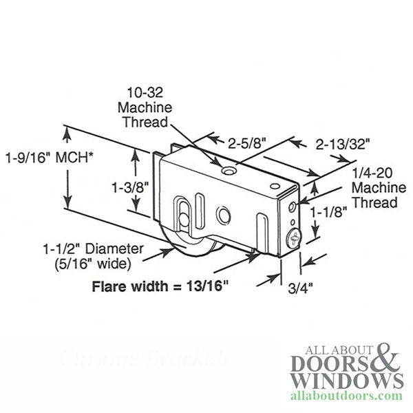 Door Roller For Columbia Sliding Patio Doors Single Wheel Roller with Adjustable Housing - Door Roller For Columbia Sliding Patio Doors Single Wheel Roller with Adjustable Housing