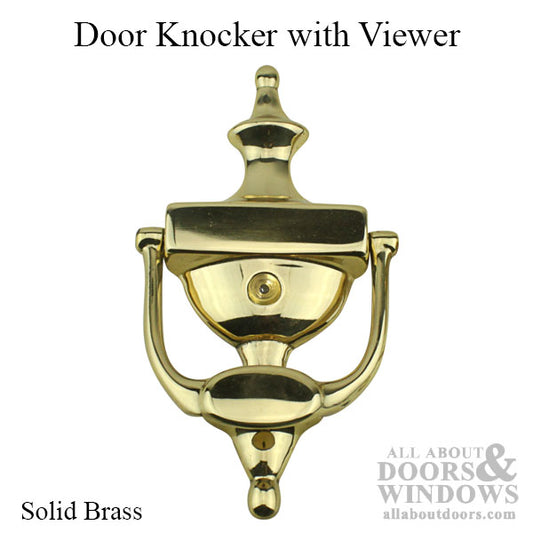 Solid Brass Door Knocker with Viewer