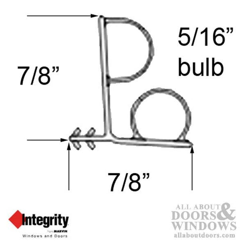 Integrity by Marvin Hinged Door Jamb Weatherstrip, V2350 92.782 - Black - Integrity by Marvin Hinged Door Jamb Weatherstrip, V2350 92.782 - Black