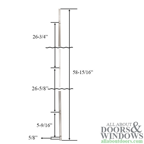 Truth Hardware 4 Roller Tie Bar, Multipoint Lock, 58.9