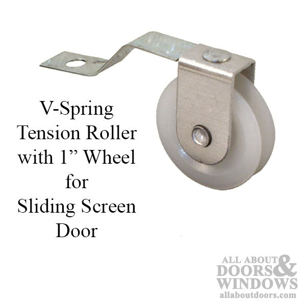 Spring Tension Roller Assembly with 1 Inch Nylon Wheel for Sliding Screen Door - Spring Tension Roller Assembly with 1 Inch Nylon Wheel for Sliding Screen Door