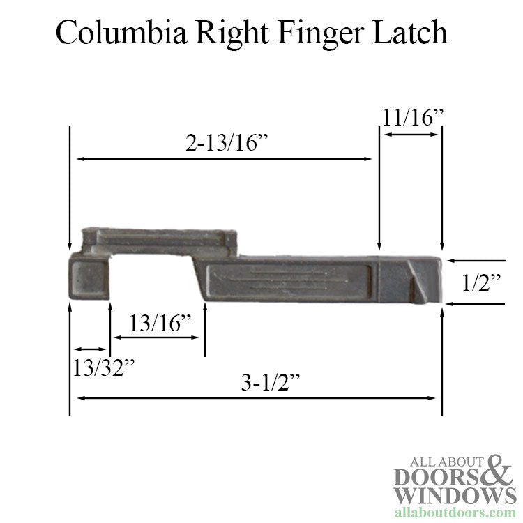 Columbia Finger Latch,  808 Series Storm Window - Right - Columbia Finger Latch,  808 Series Storm Window - Right