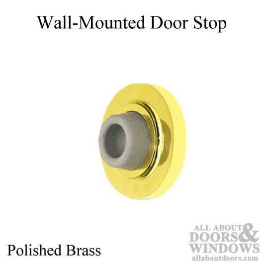 Door Stop, Wall Mounted 1-1/16” Polished Brass